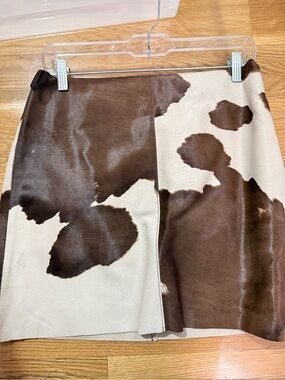 Banana Republic Brown & Cream cow print Mini Skirt